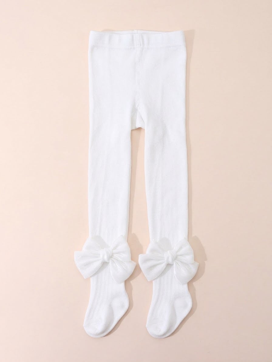 White Tights with Tulle Bows