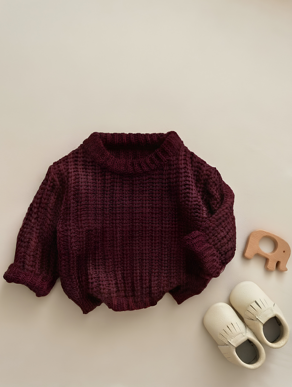 Burgundy Chunky Knit Sweater