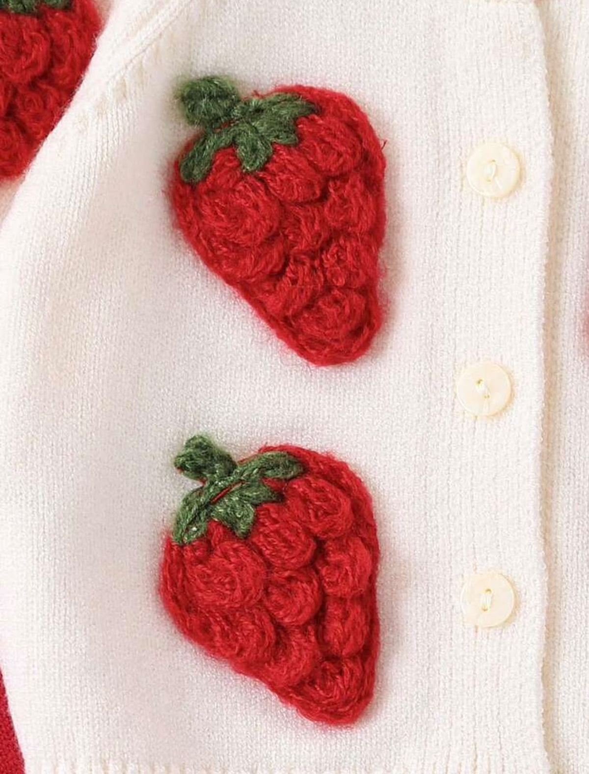 Strawberry Knit Cardigan & Red Jumpsuit (2 pcs set)
