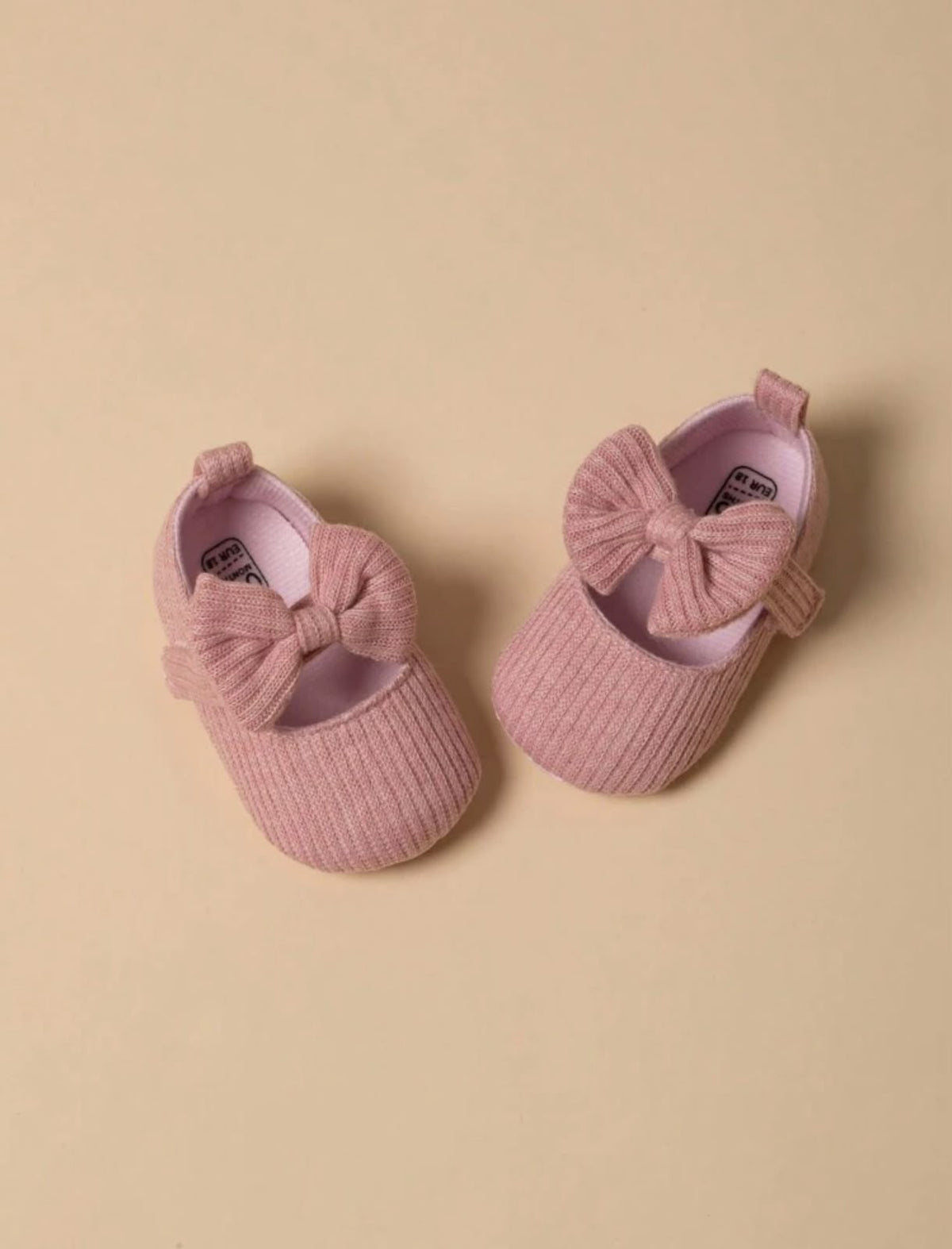 Pink Knit Bow Infant Shoes