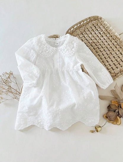 White Long Sleeve Lace Dress