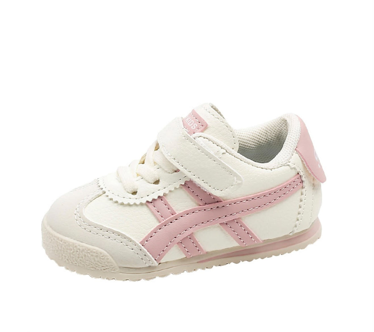 Cream & Pink Striped Toddler Sneakers