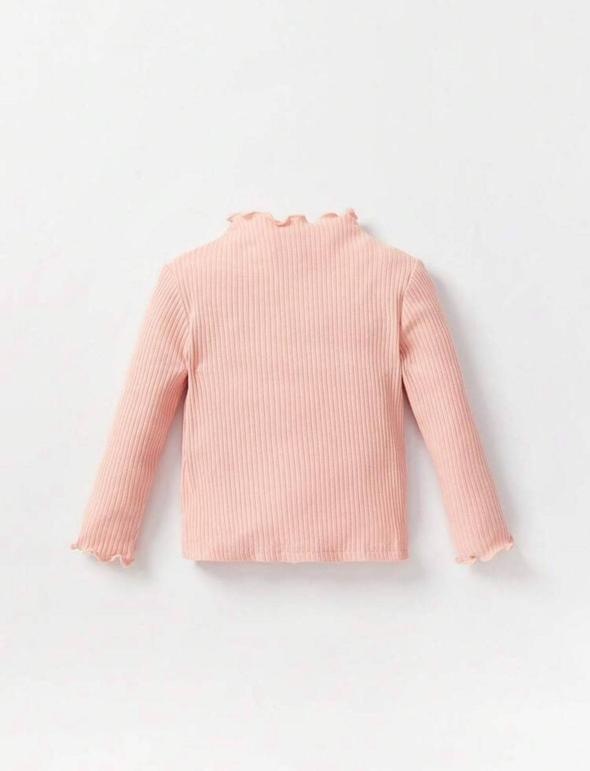 Peach Pink Ribbed Basic Top