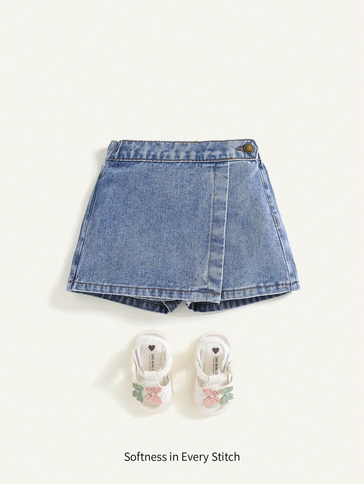 Blue Denim Wrap Skort