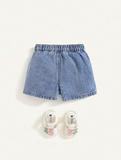 Blue Denim Wrap Skort