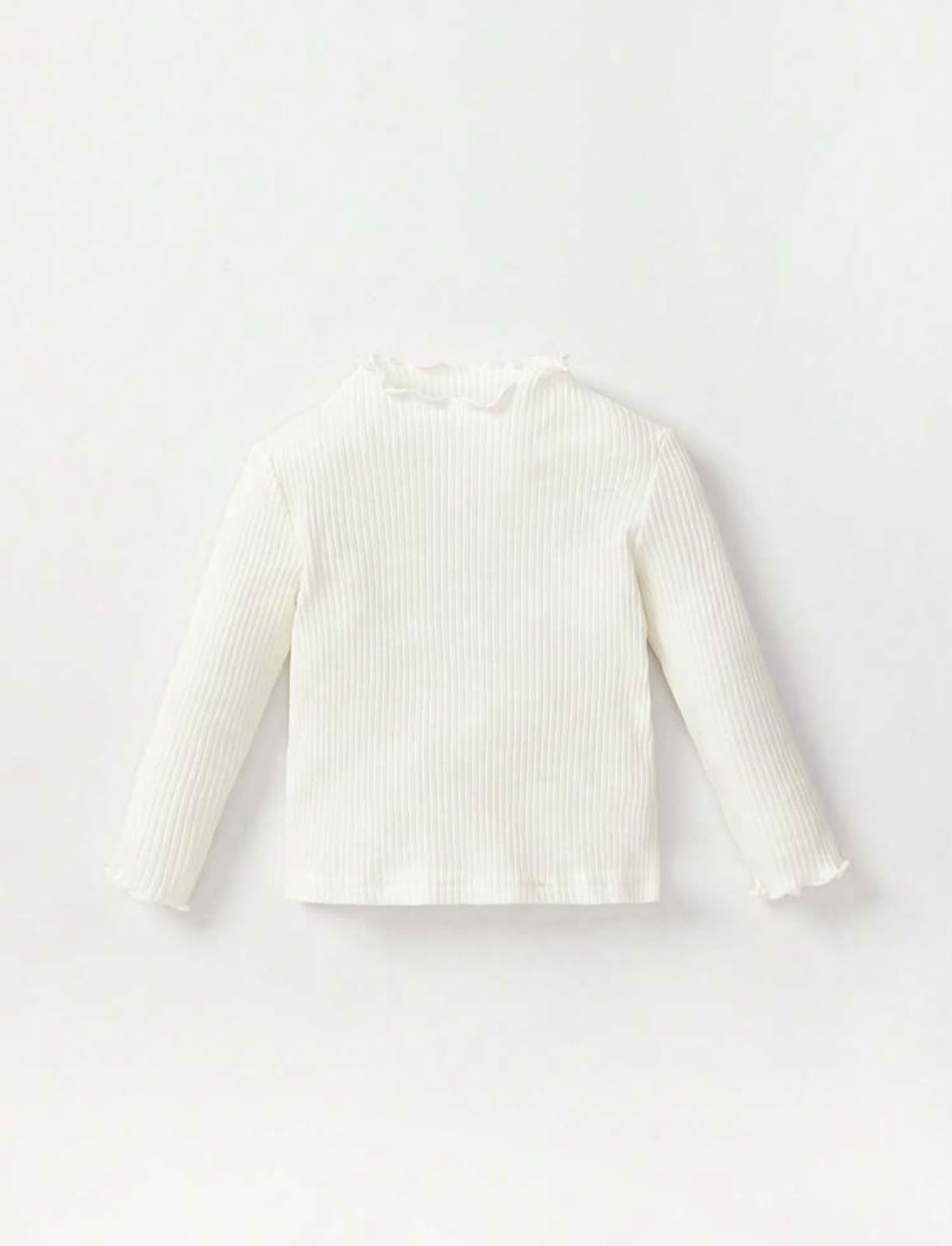 White Ribbed Basic Top