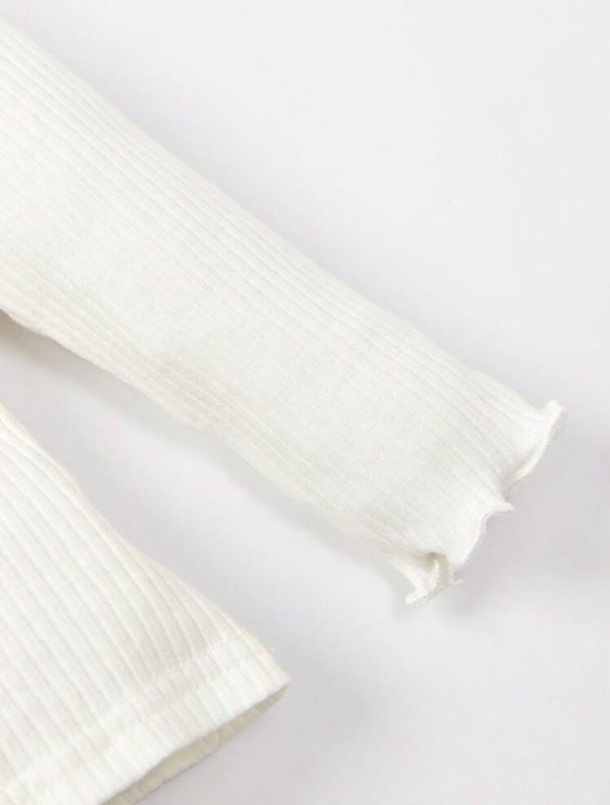 White Ribbed Basic Top