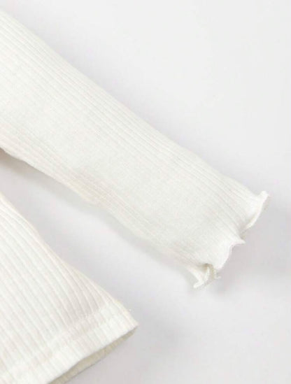White Ribbed Basic Top