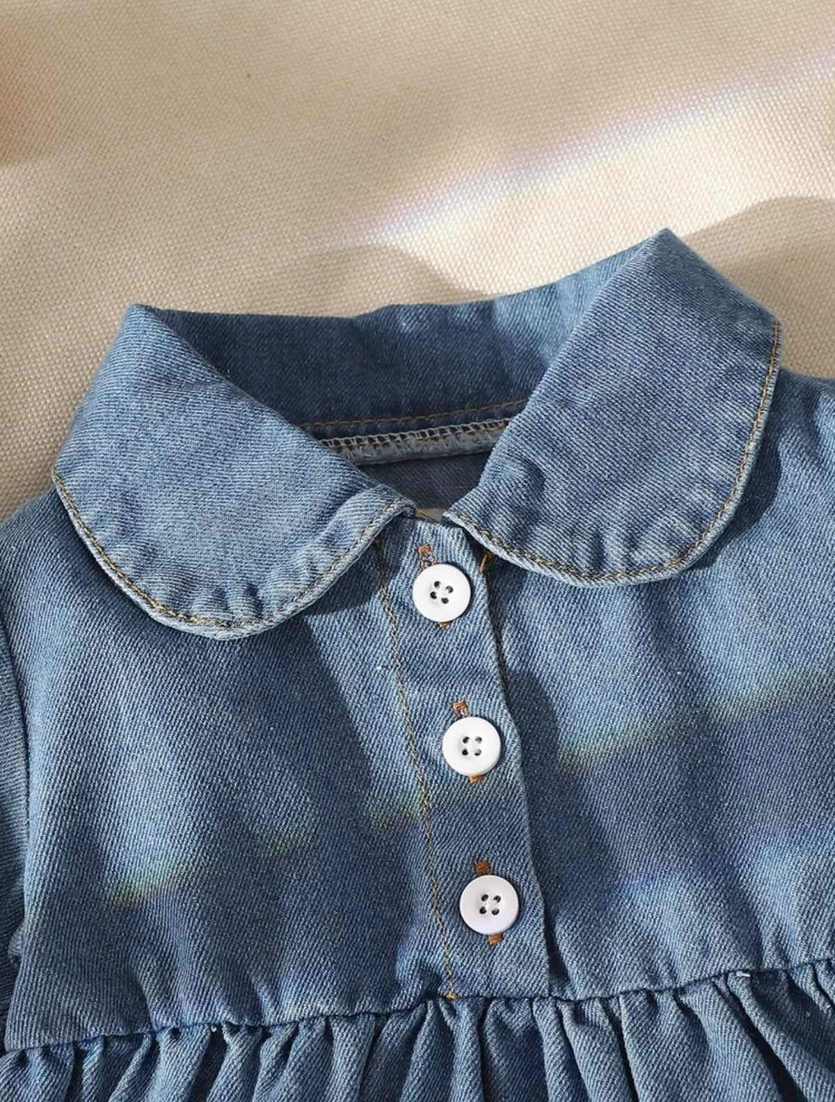 Denim Dress, Knit Vest & Mini Bag (3 pcs set)