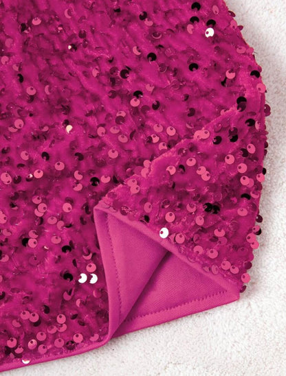 Fuchsia Sparkling Sequin Mini Skirt