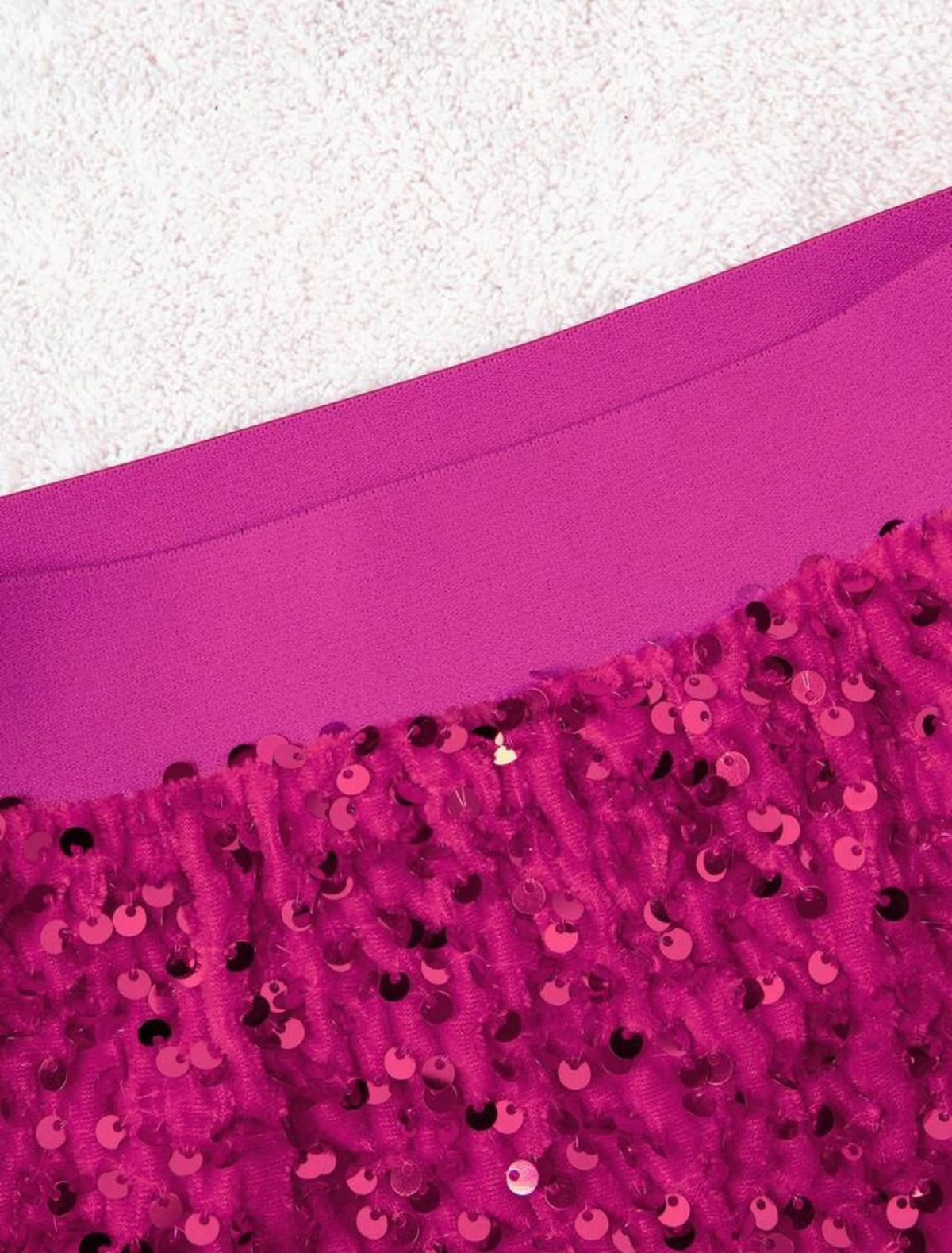 Fuchsia Sparkling Sequin Mini Skirt