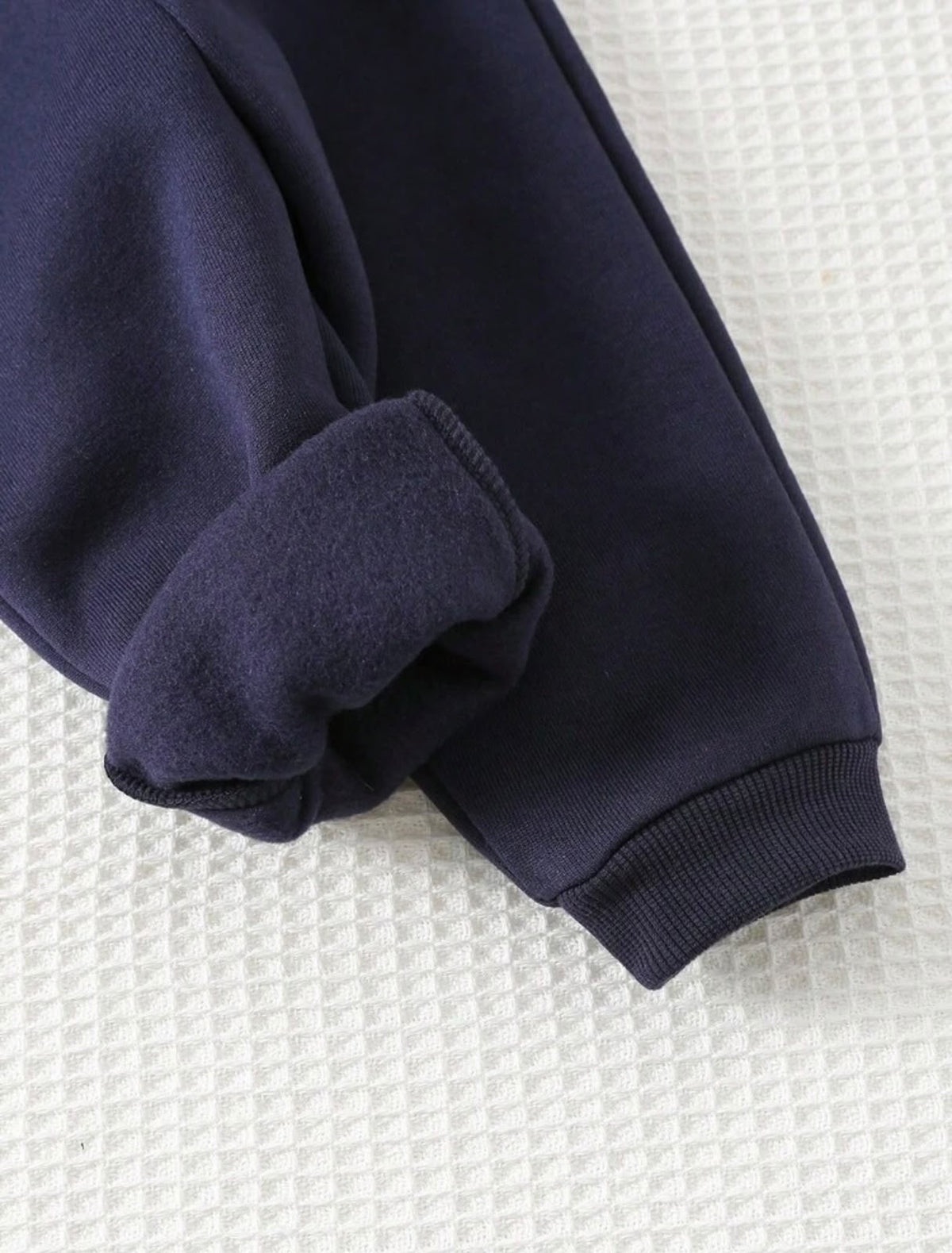 Cream Graphic Hoodie and Navy Jogger Pants (2 pcs set)